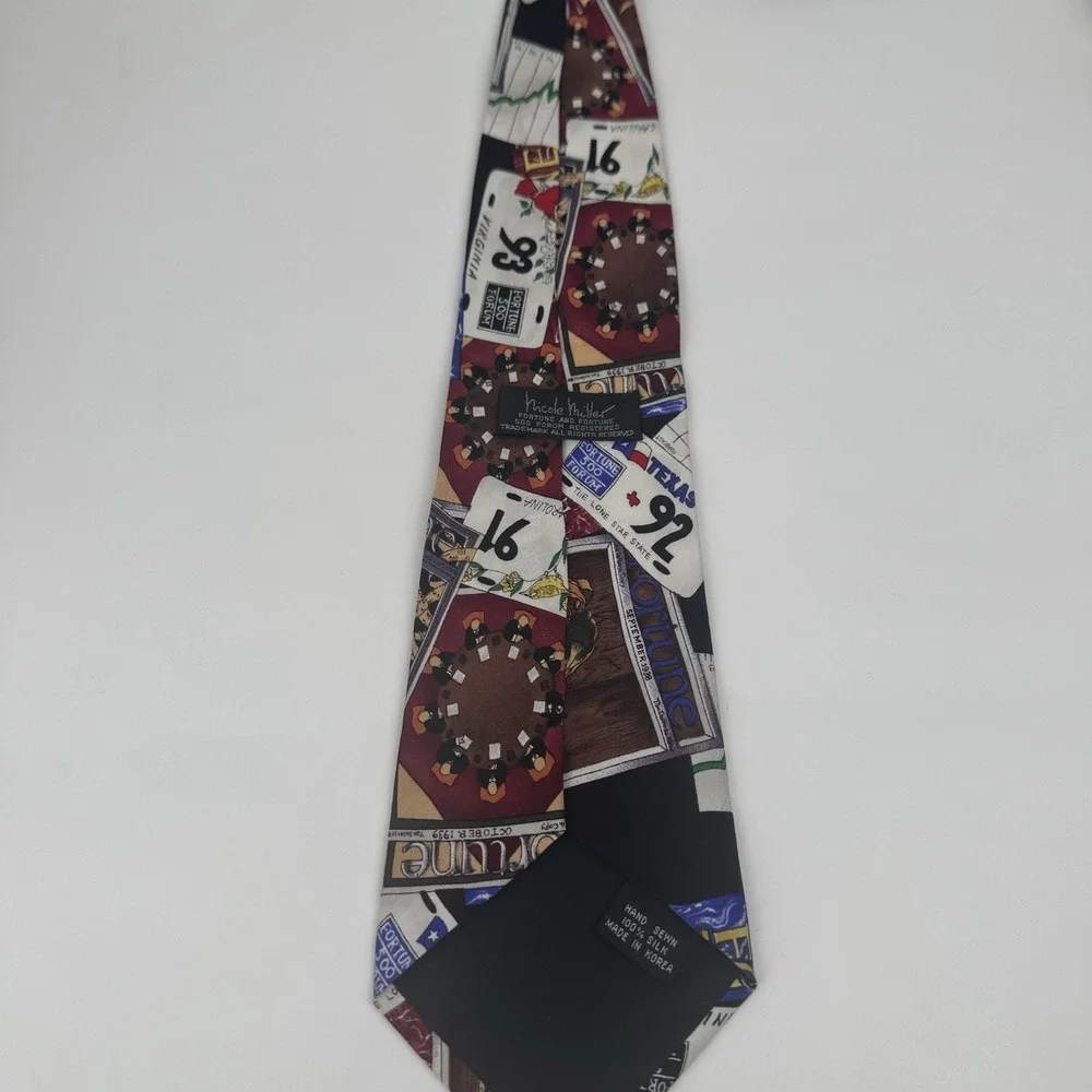 VTG Nicole Miller Fortune 500 Silk Tie Texas Poker Wall Street Casino